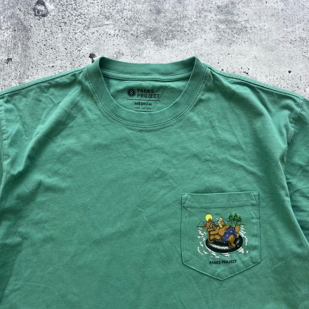 Parks Project T-Shirt Mens Medium Green National Parks Bear Escape To Nature - Picture 4 of 6